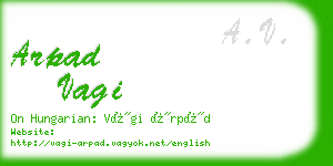 arpad vagi business card